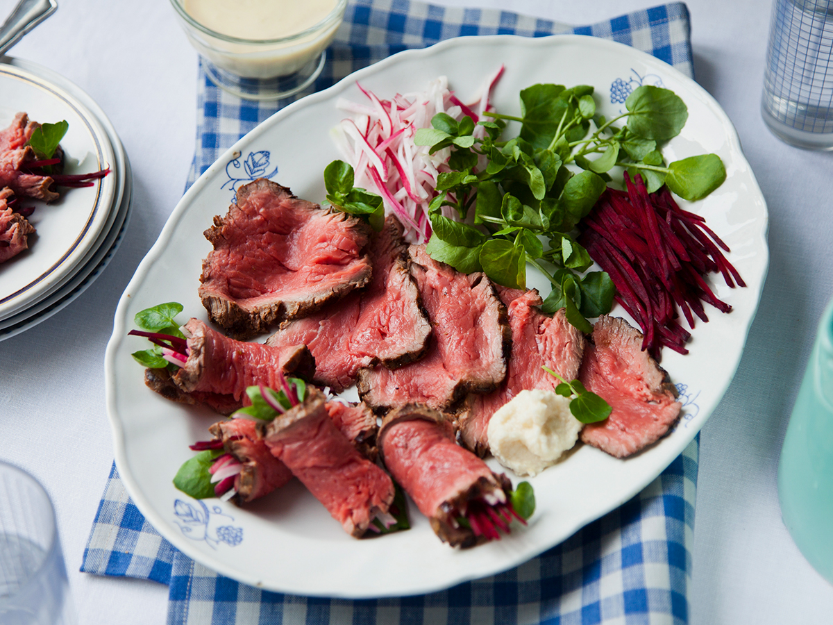 Gegrillte Beef-Röllchen mit Zitronen-Aioli all’Italiana