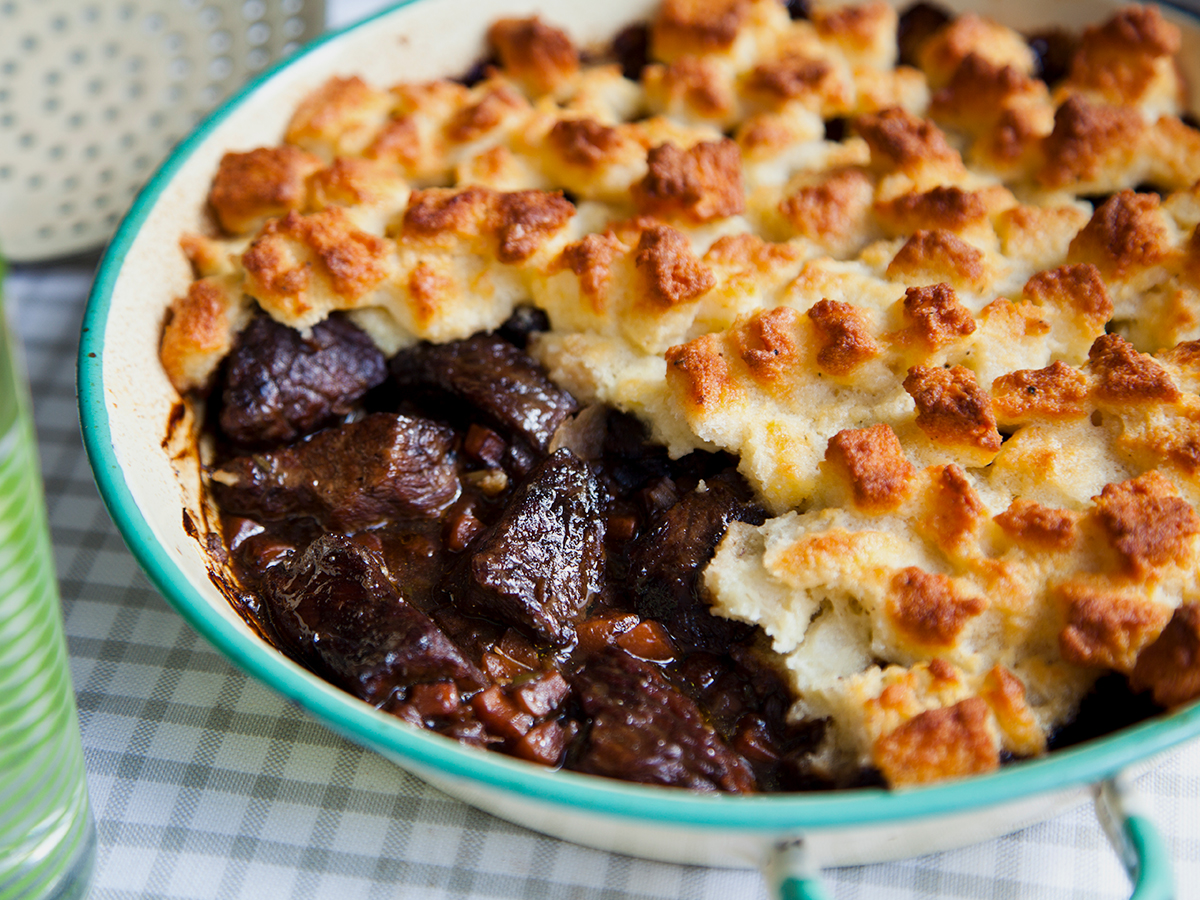 Souffle-Pie mit Irish Beef